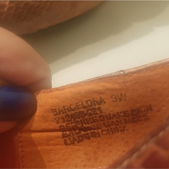 BELLINI "Barcelona " genuine snakeskin Copper/Brown loafers size 9W - Picture 11 of 15